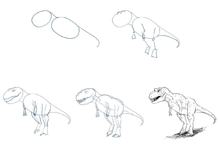 Desenhos de Esboço de T-Rex