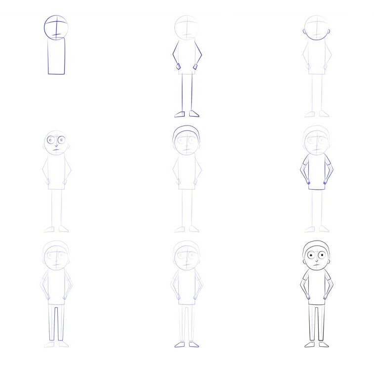 Desenhos de Esboço do Morty