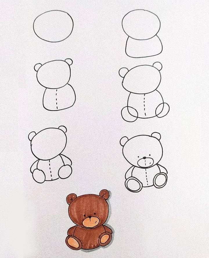 Desenhos de Estampa de ursinho de pelúcia