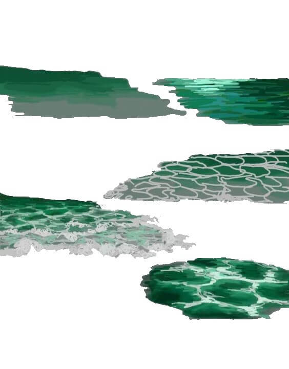 Desenhos de Estudo sobre a espuma do oceano