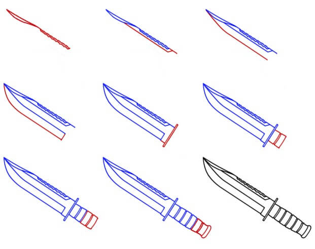 Desenhos de Exército de faca