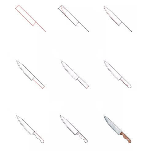 Desenhos de Faca de cozinha básica