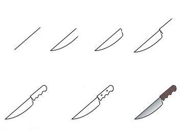 Desenhos de Faca de cozinha fácil