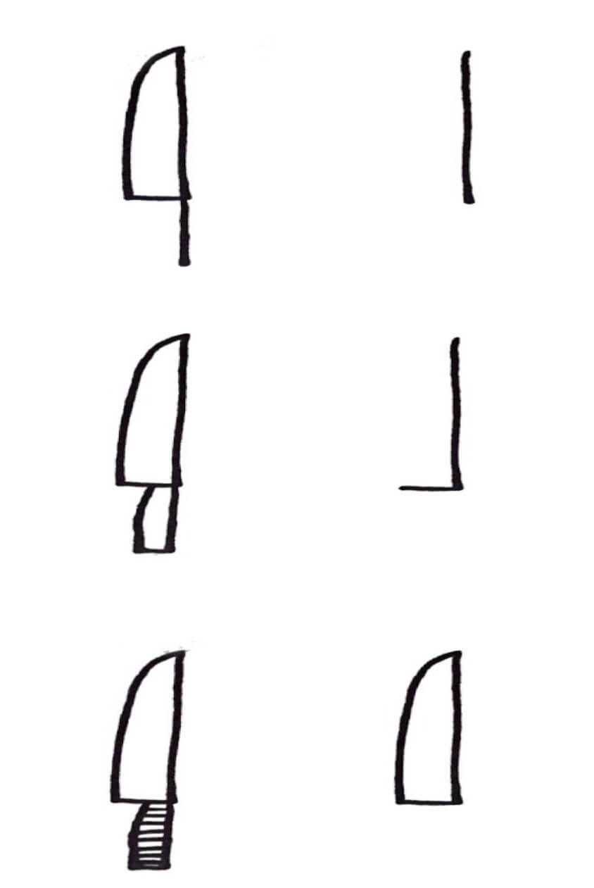 Desenhos de Faca de cozinha muito simples