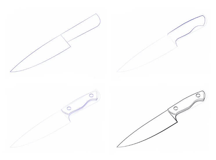Desenhos de Faca de cozinha normal