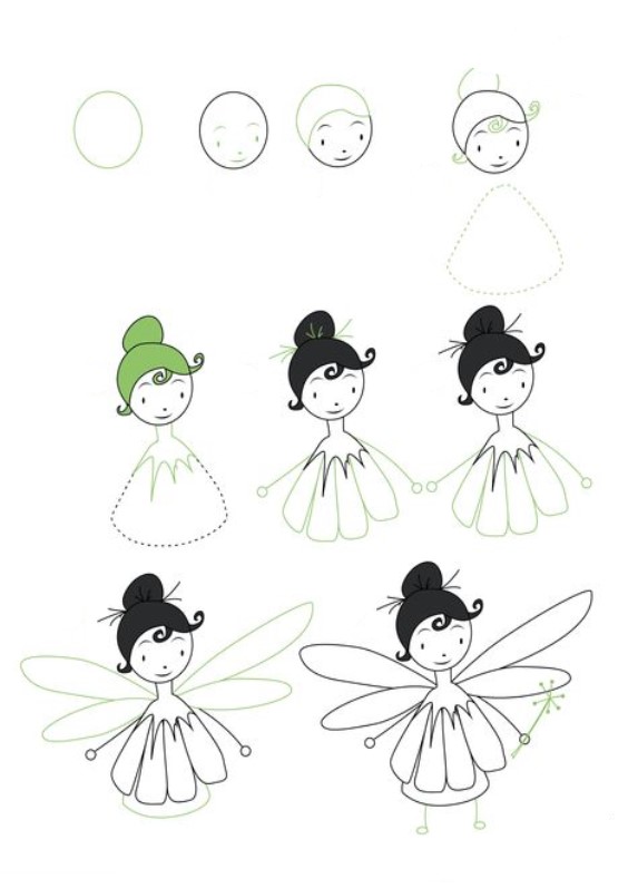 Desenhos de Flor de fada fácil