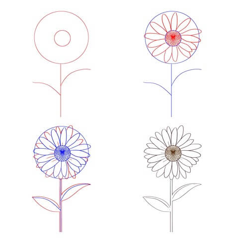 Desenhos de Flor de margarida básica