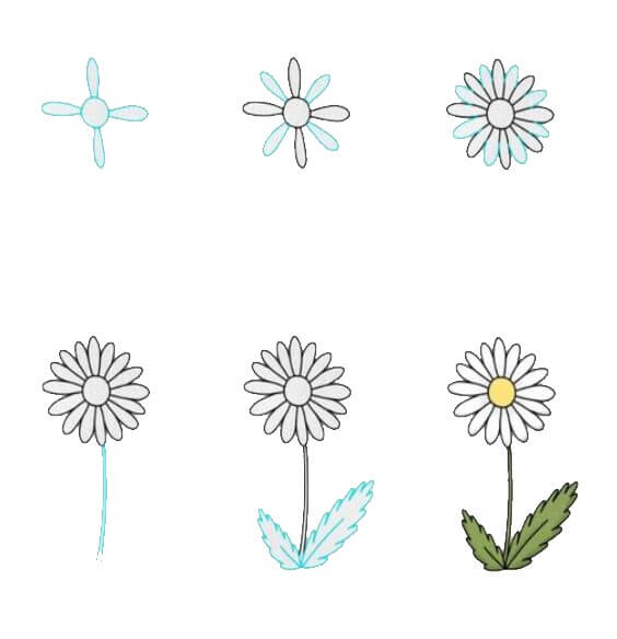 Desenhos de Flor de margarida muito fácil