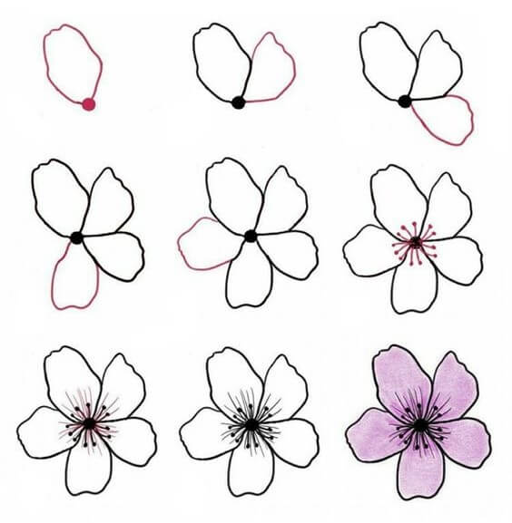 Desenhos de Flor de pêssego