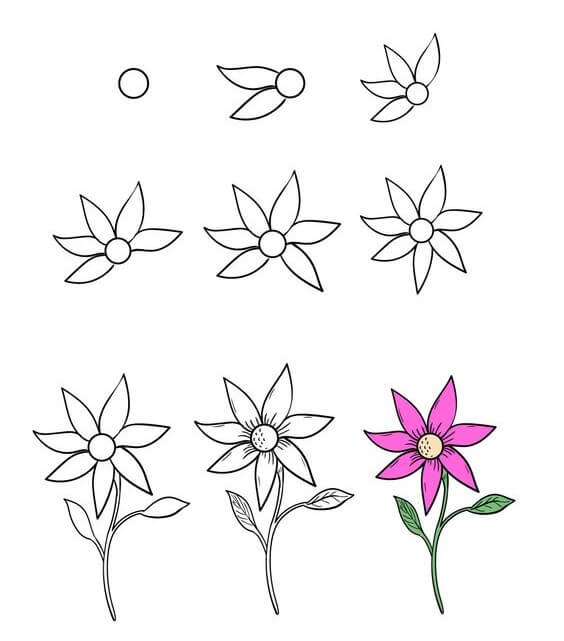 Desenhos de Flor de sete pétalas