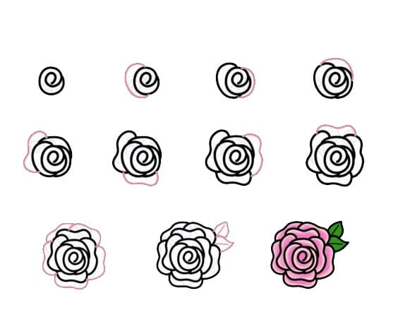 Desenhos de Flor rosa