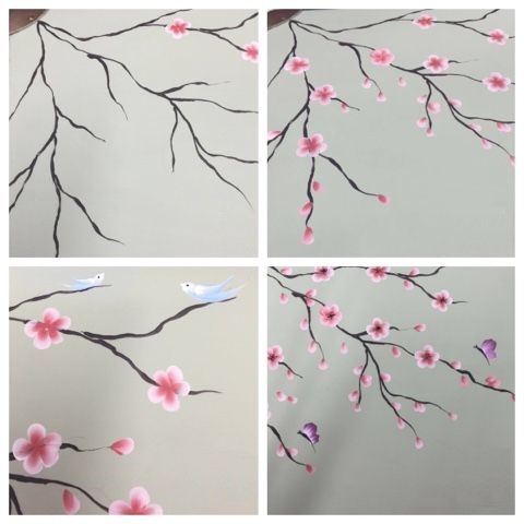 Desenhos de Flores de cerejeira na primavera