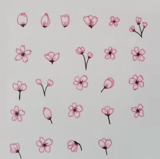 Desenhos de Flores de cerejeira para imprimir