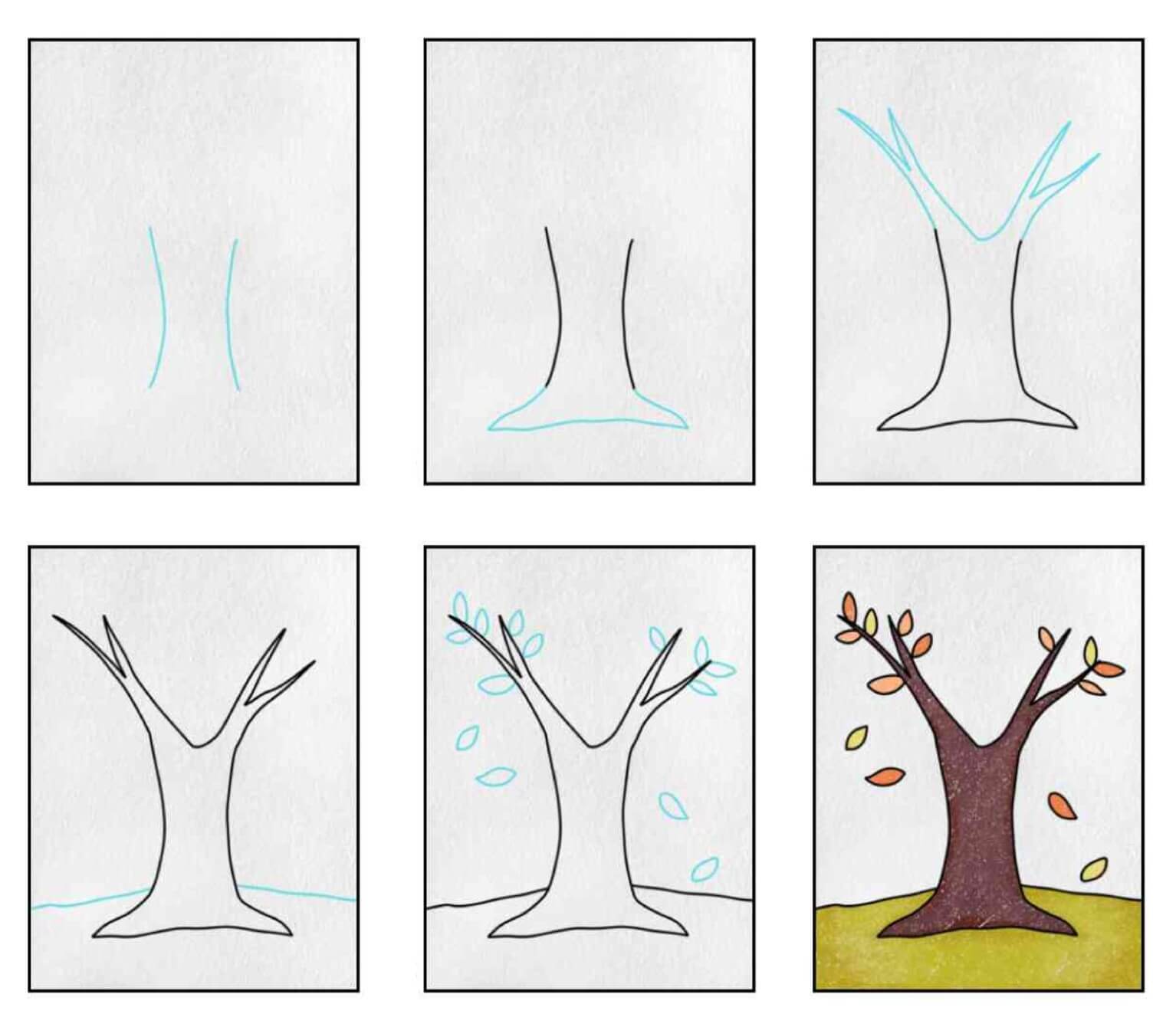 Desenhos de Folhas caindo básico