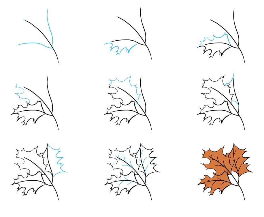 Desenhos de Folhas caindo facilmente