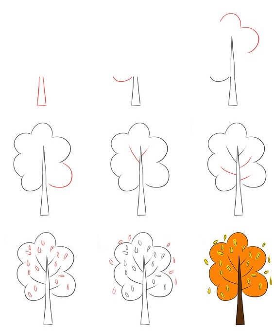 Desenhos de Folhas caindo para crianças