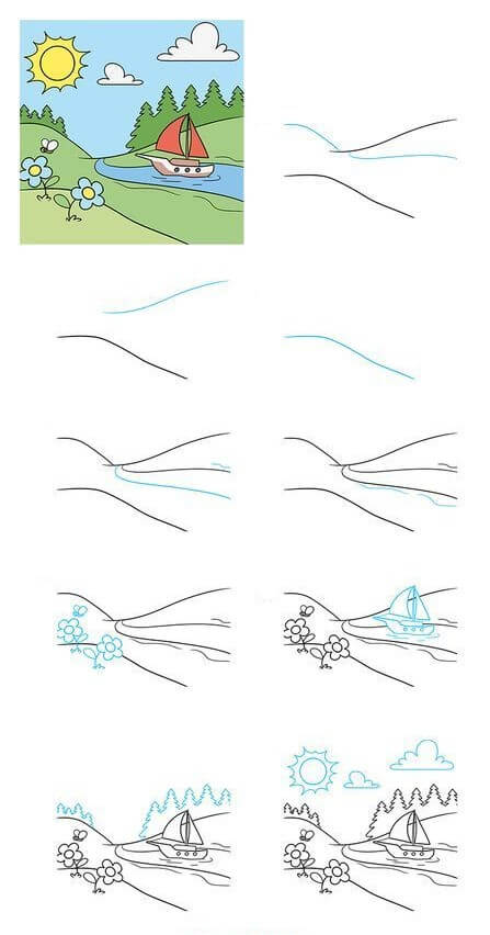Desenhos de Fonte da floresta