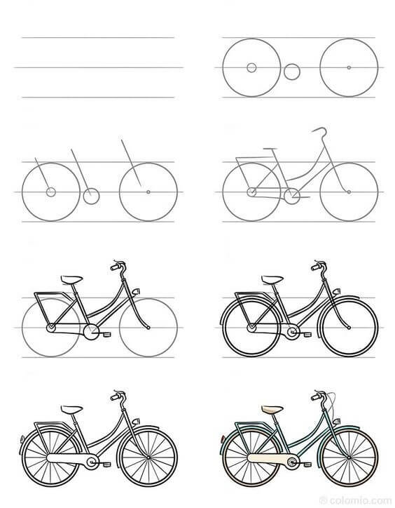 Desenhos de Garota da bicicleta