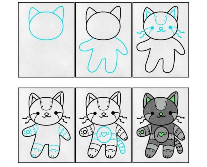Desenhos de Gato robô
