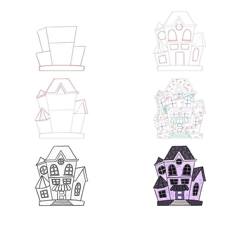 Desenhos de Grande Casa Assombrada