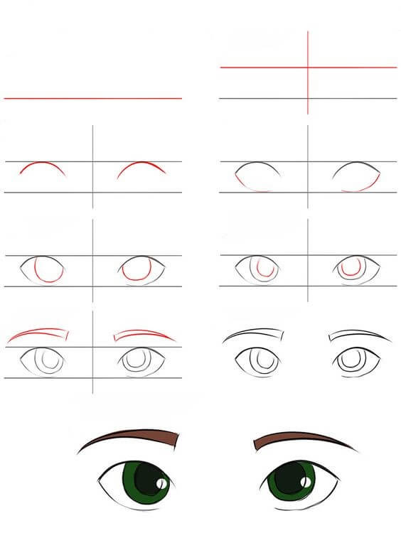 Desenhos de Grande Olhos de anime