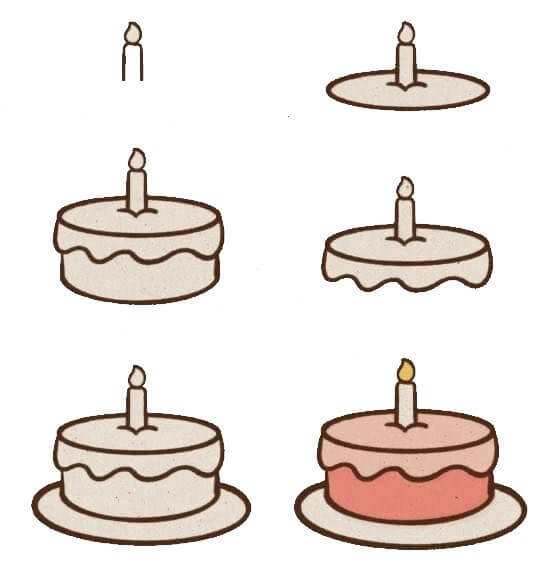 Desenhos de Grátis Bolo de aniversário