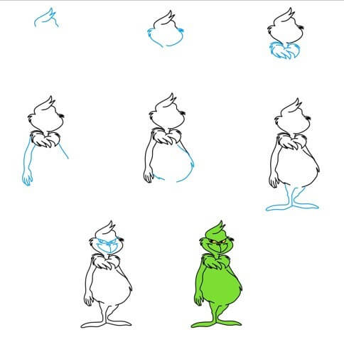 Desenhos de Grinch em pé