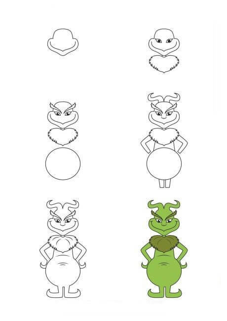 Desenhos de Grinch sorrindo