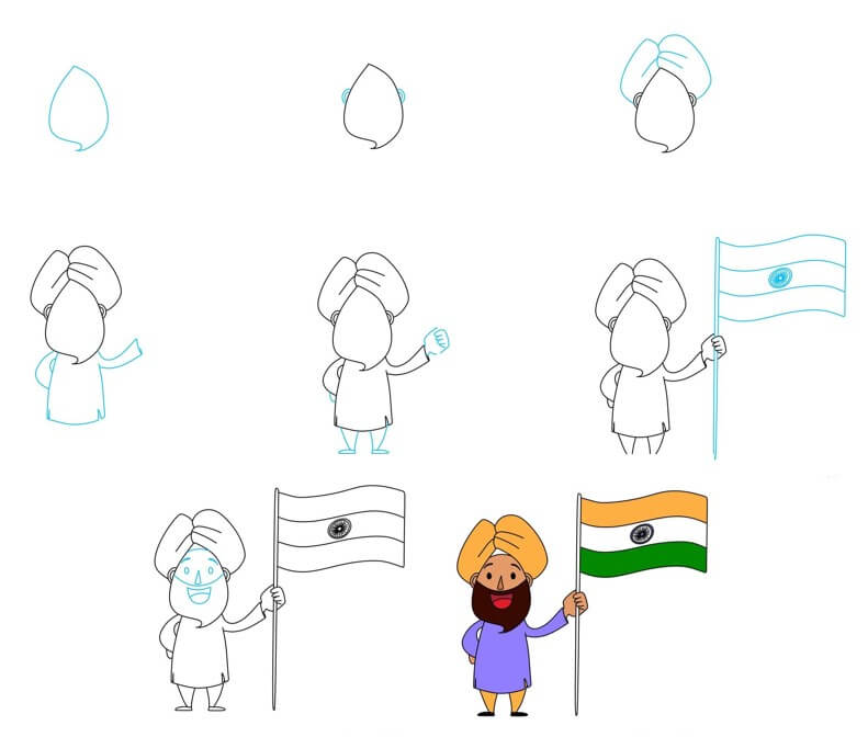 Desenhos de Ideia da bandeira da Índia (2)