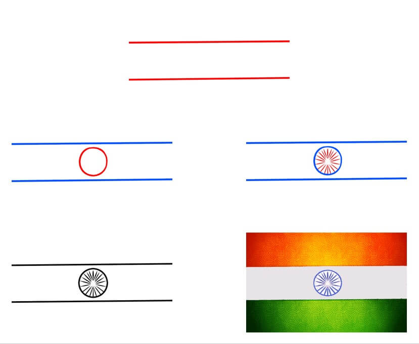 Desenhos de Ideia da bandeira da Índia (4)