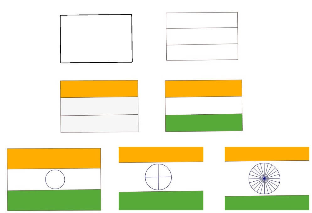 Desenhos de Ideia da bandeira da Índia (6)