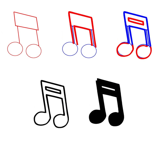 Desenhos de Ideia de notas musicais (10)