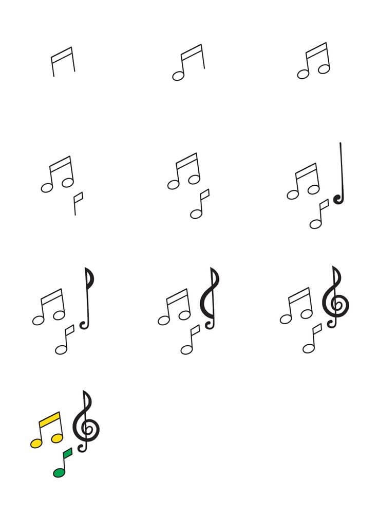 Desenhos de Ideia de notas musicais (14)