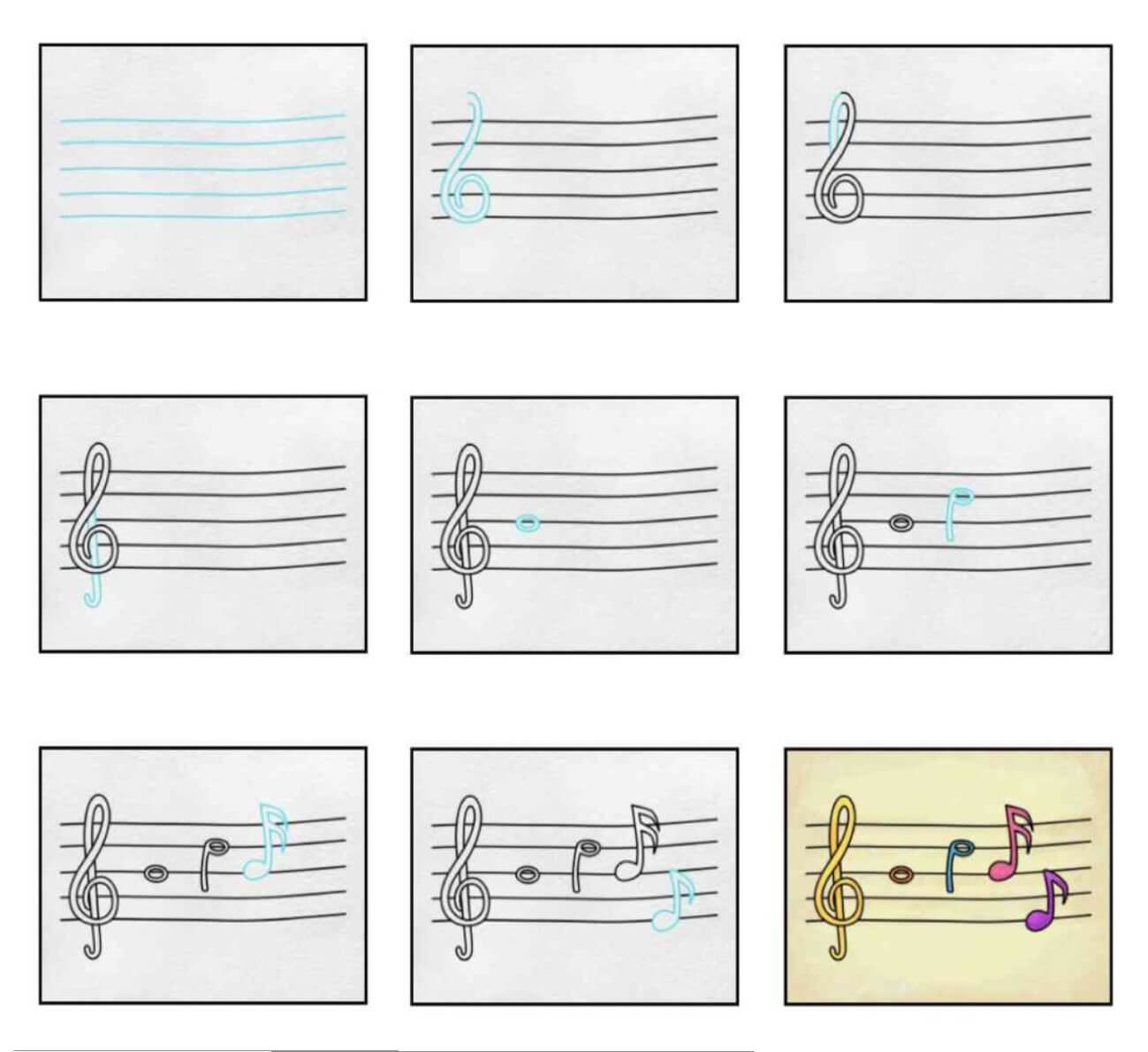 Desenhos de Ideia de notas musicais (18)