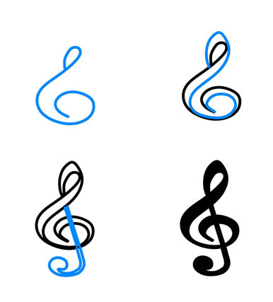 Desenhos de Ideia de notas musicais (2)