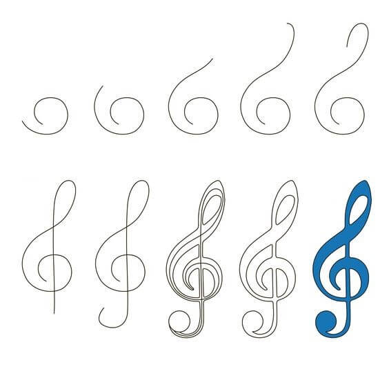 Desenhos de Ideia de notas musicais (4)