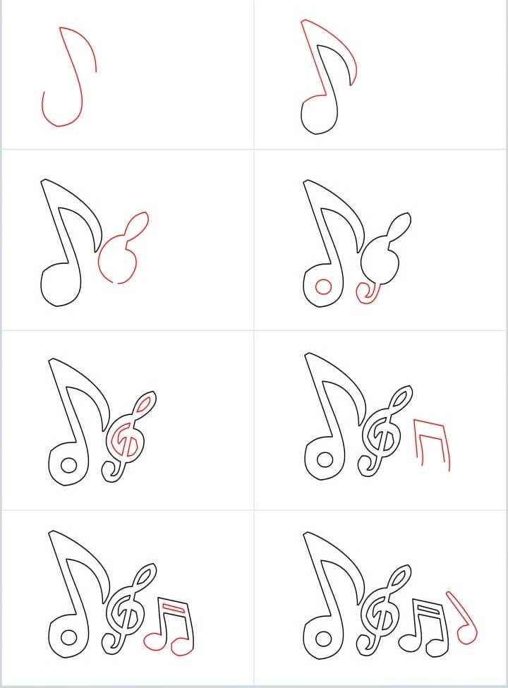 Desenhos de Ideia de notas musicais (5)