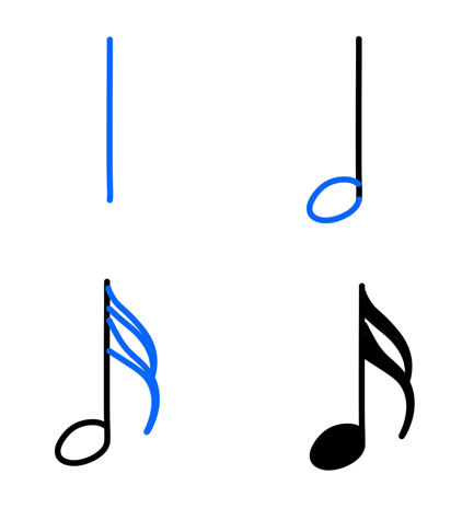 Desenhos de Ideia de notas musicais (6)