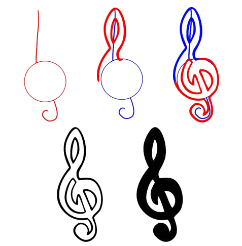 Desenhos de Ideia de notas musicais (7)