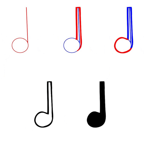 Desenhos de Ideia de notas musicais (8)