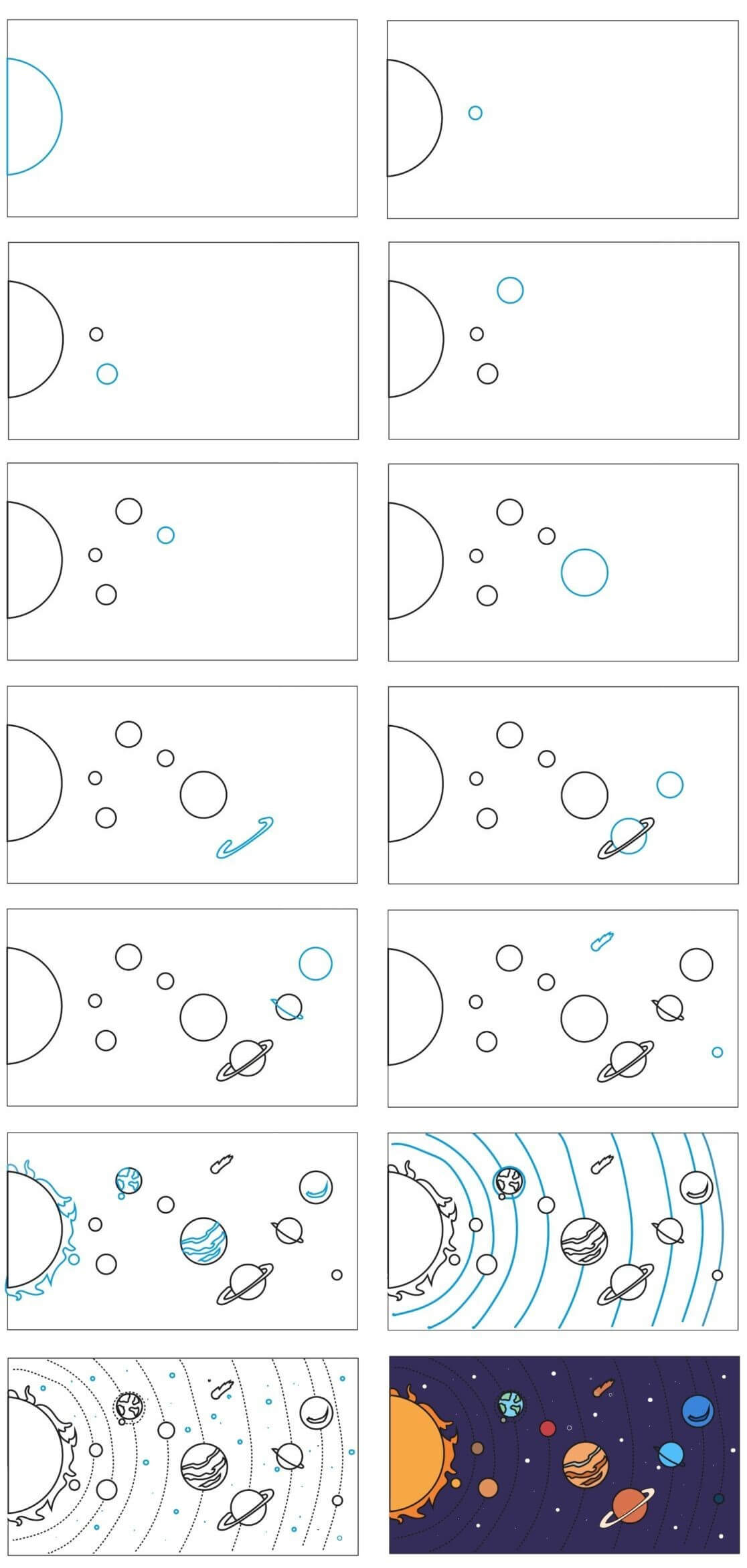 Desenhos de Ideia do sistema solar (1)