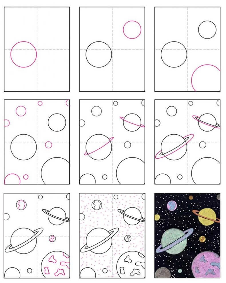 Desenhos de Ideia do sistema solar (2)