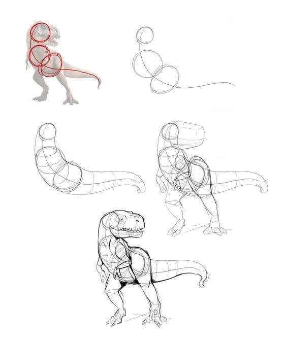 Desenhos de Imagem artística de T-Rex