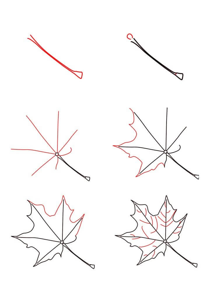 Desenhos de Imagem básica de folhas caindo
