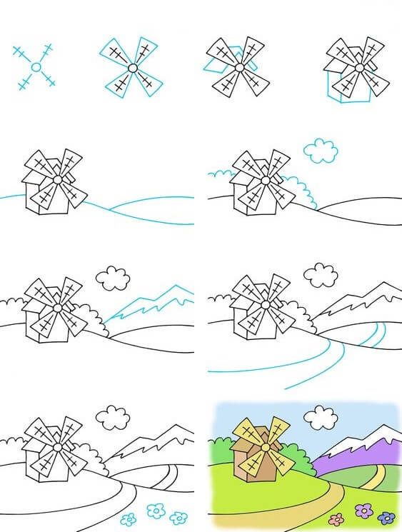 Desenhos de Imagem básica de paisagem