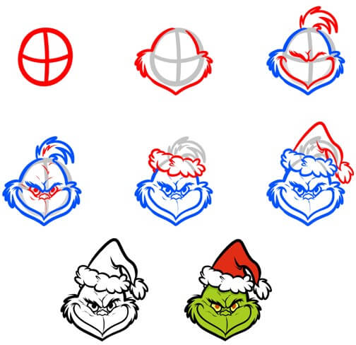 Desenhos de Imagem da cabeça do Grinch