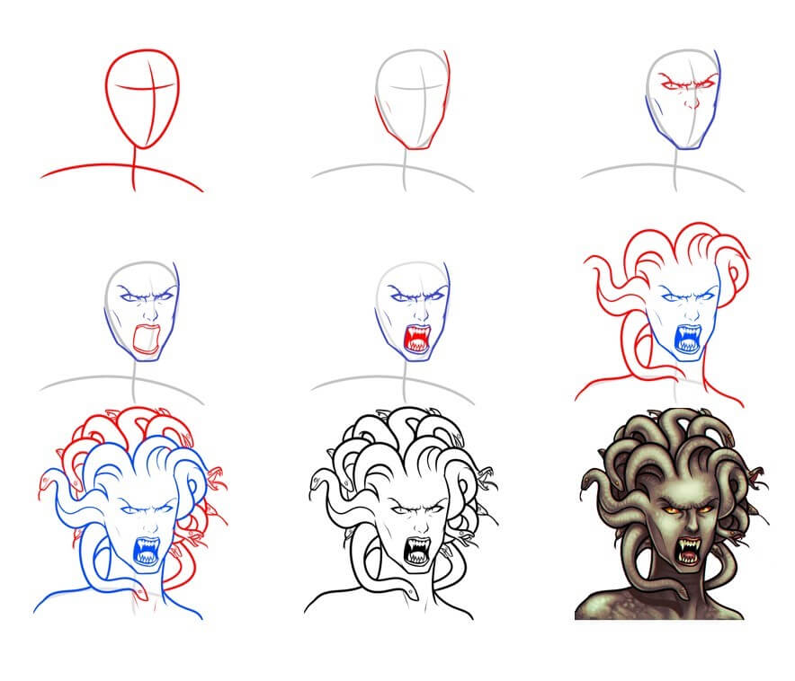 Desenhos de Imagem da Medusa