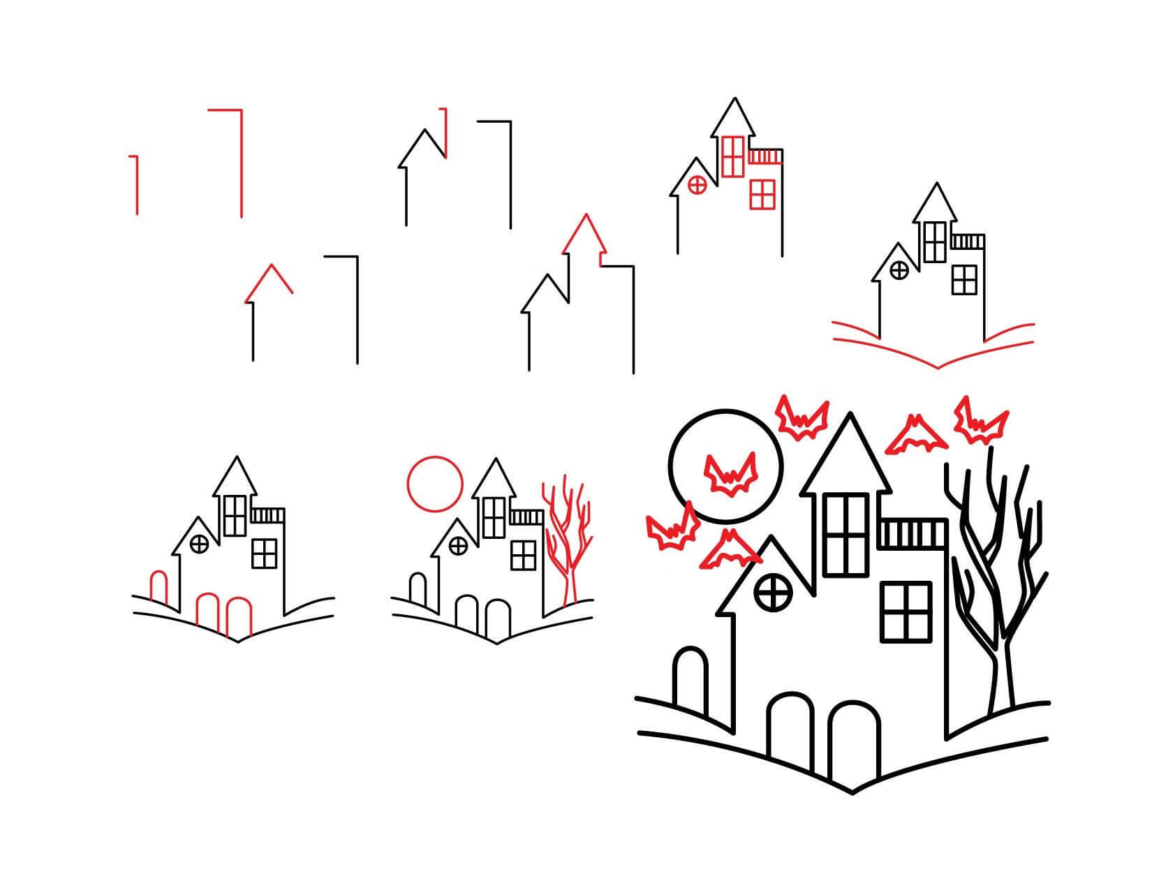 Desenhos de Imagem de casa assombrada