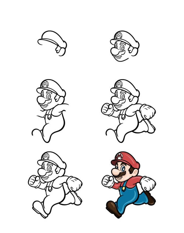 Desenhos de Imagem de corrida do Mario
