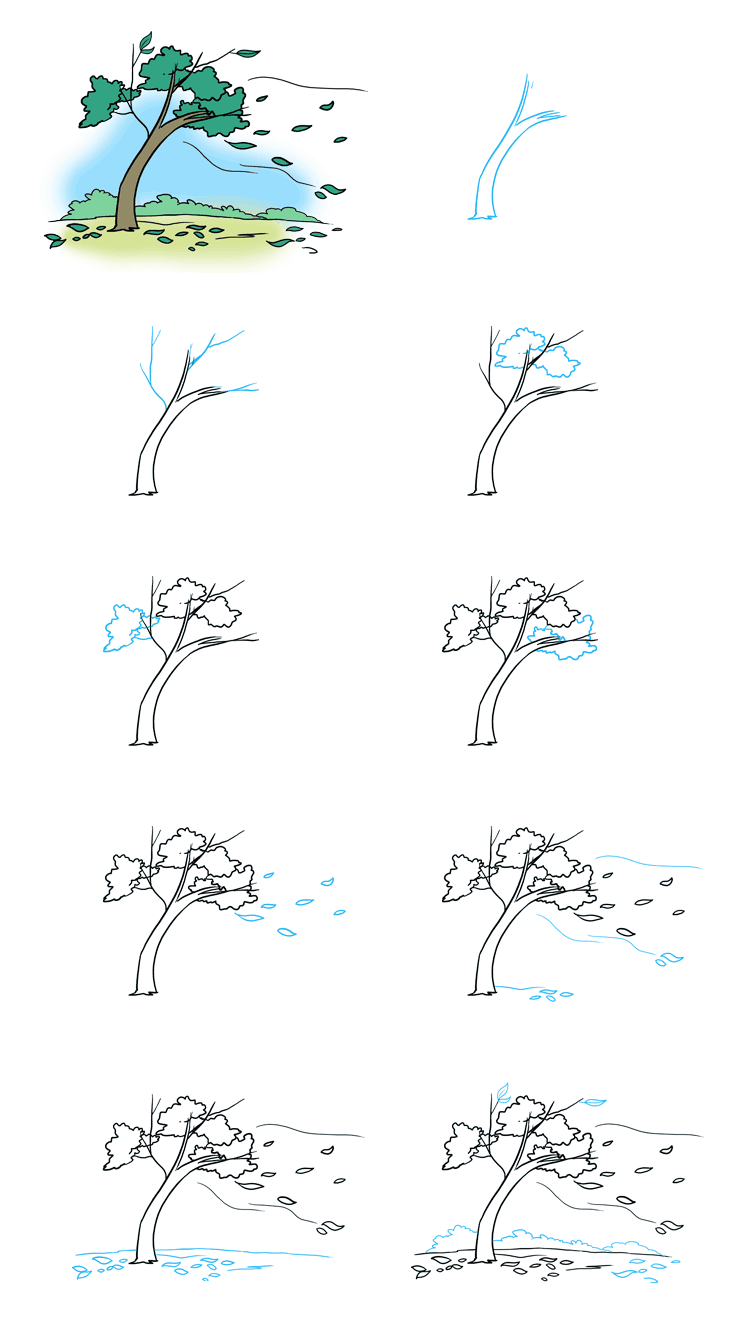 Desenhos de Imagem de folhas caindo